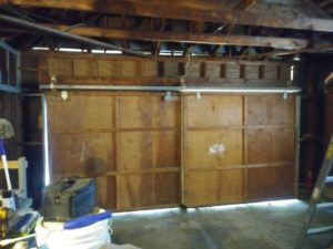 old sliding garage door