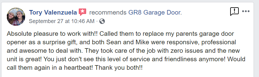 Quality Garage Door Customer Service